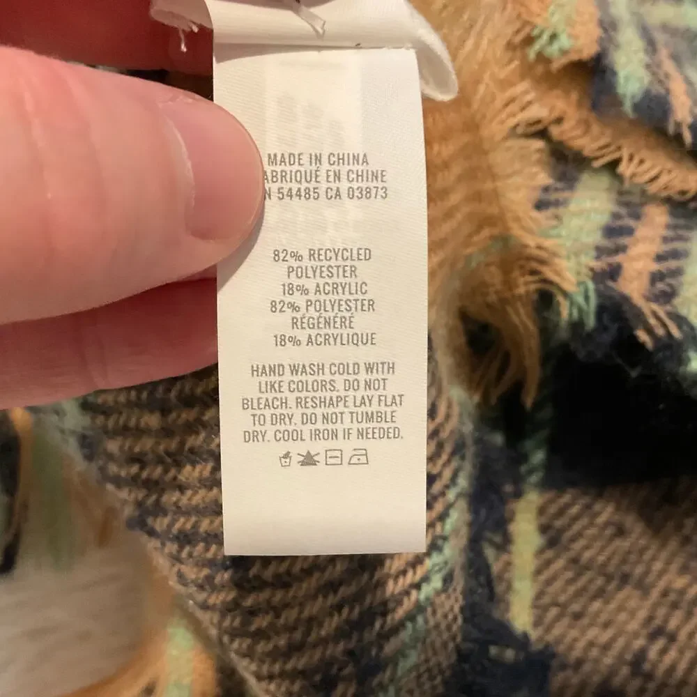 Aerie‎ Large Plaid Soft Blanket Scarf - NEW Warm Winter Accessories